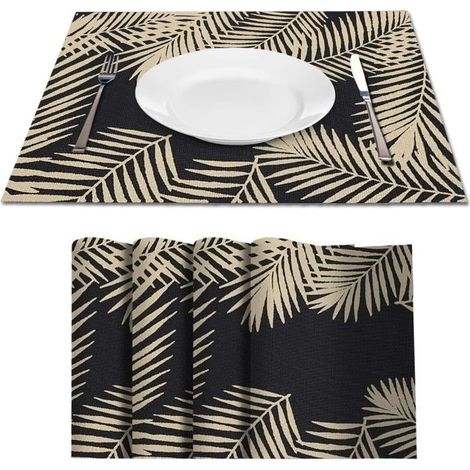 Sets de Table - Noname - Lot de 4 - PVC Tressé - Antidérapant - Lavable - Résistant à la Chaleur (1/4)