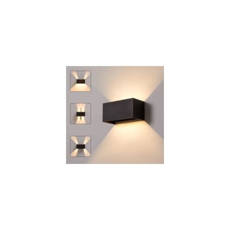 Applique da parete per interni/esterni, moderna applique da parete a LED per esterni, applique da parete per esterni impermeabile IP65, luce bianca calda 3000K, applique da esterno in alluminio con an