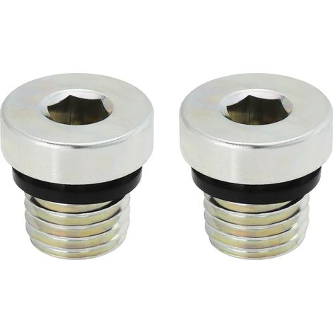 2Pcs M12x1.5mm Bouchon D'étanchéité en Acier Au Carbone avec Joint en Caoutchouc Bouchon de Tuyau D'eau Hexagonal Intérieur Utilisé pour Sceller L'étanchéité Et Le Blocage (1/4)