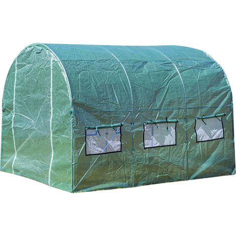 Grande Serre de Jardin en Plastique 2 x 3 x 2 m pour Plusieurs Saisons 6 Fenêtres, Porte Zippée (1/5)