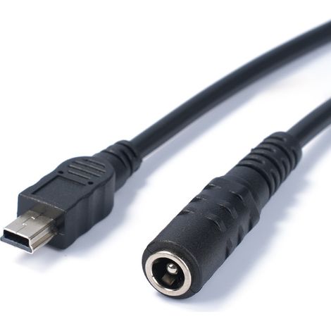 DC power adapter 5.5 x 2.1 mm female to mini male for mobile phone and tablet charging cable (5521 female adapter). (1/4)