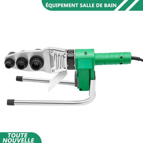 WAOBDLA Contrôle de la température du soudeur de tuyaux d'eau 1500W 25-385℃/77-725°F avec 3 têtes de matrice et boîte à outils (1/5)