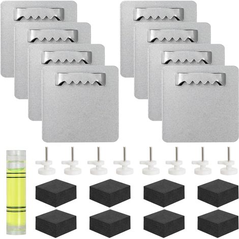 Lot de 8 Crochets Autocollants, Suspension Sans Perçage, Support Cadre Aluminium, Pour Miroir Et Photo (1/5)