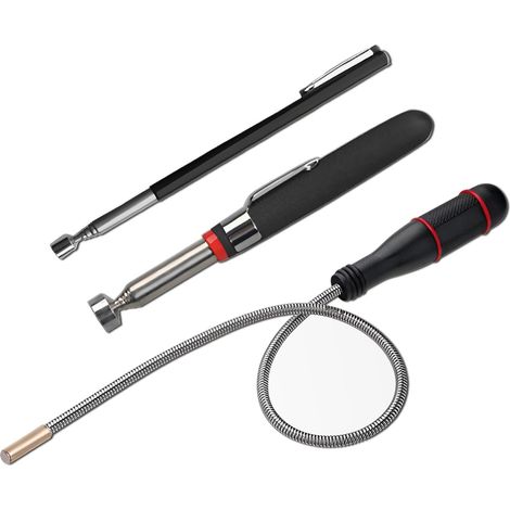 Flexible Magnetic Pickup, 3PCS Telescopic Magnetic Tool Kit 1.5 LB 3 LB 5 LB Auto Mechanical Magnet Magnetic Rod for Recovering Small Parts, Keys and Auto Parts (1/5)