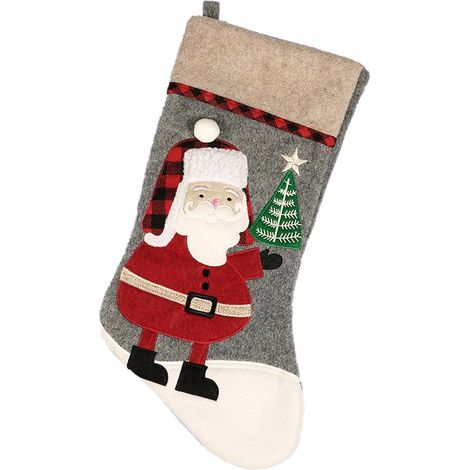 Sac cadeau de Noël Père Noël Chaussette de Noël Sac cadeau Décorations de sapin de Noël (1/5)