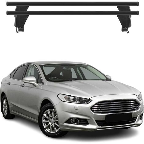 OMAC Dachträger Querträger Alu für Ford Mondeo IV Limo 2014-2022 – Abschließbar – T-Nut – City-Crash-getestet – Max. 50 kg Schwarz (1/5)