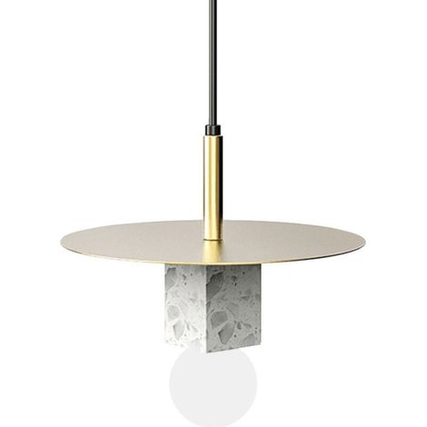 Lustre en marbre en fer forgé chaud populaire Personnalité nordique Suspension à une tête Lumière de suspension de barre de luxe postmoderne Salle à manger Chambre (1/5)