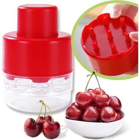 Outil dénoyauteur de cerises 7 en 1 Portable Sans poignée Pour cuisine,pique nique (1/5)