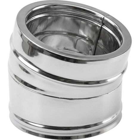 MAKA Curva 15 Gradi Canna Fumaria Doppia Parete Inox Ø 130-180 mm (1/5)