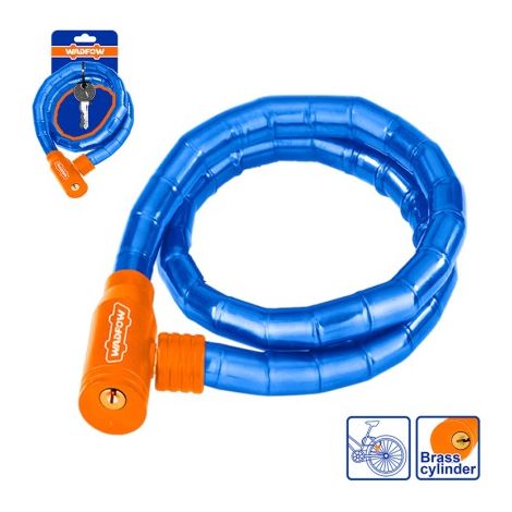 Lucchetto WADFOW in pitone da 80 cm, 18 mm, in metallo, con guaina in PVC e 2 chiavi incluse (1/3)