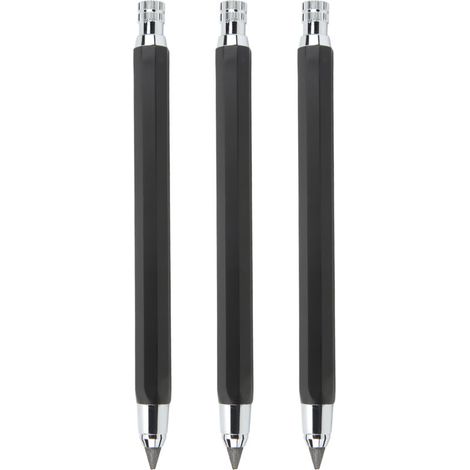 Ensemble de 3 Crayons de Charpentier Hanical – Outil Scri 5,6 Mm pour le Travail du Bois et Design Omic, Noir élégant (noir) (1/5)