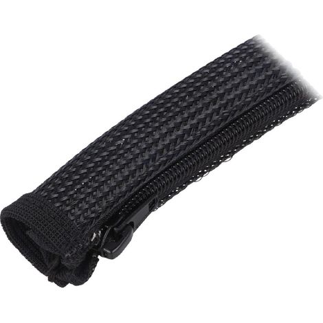Gaine pour cable flexible avec fermeture eclair noir L 2m - 20mm