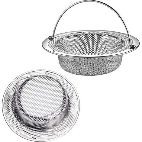 Kitchen Sink Filter, 2 Pack Sink Filters with Stainless Steel Handle, Kitchen Sink Grid, Kitchen Sink Plug, for Kitchen/Bathroom Sink, Anti-Clogging Filter (11 cm Diameter) MUMU (1/4)