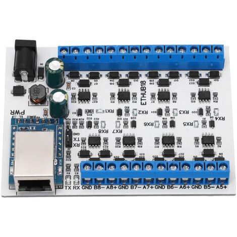 Convertisseur Hub RJ45 à 8 RS485, Protection contre les surtensions TV, carte 115200BPS pour la surveillance de la sécurité, Module DC7-30V