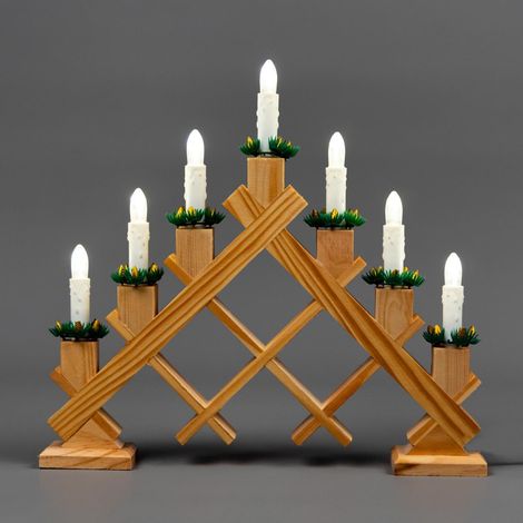 Wooden Candle Bridge Light 7 Bulb Window Xmas Christmas Decoration Arch Decor (1/5)