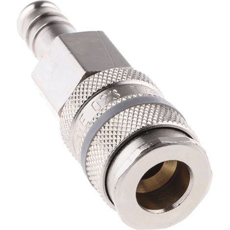 Rs Pro – Raccord rapide pneumatique mâle 10mm – Tuyau cannelé en laiton nickelé – Pression max 35 bar – Compatible ISO 6150 B (1/2)