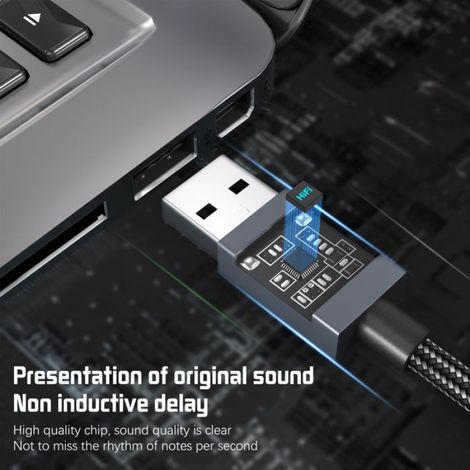 Adaptateur audio USB-A vers prise jack 3,5 mm Gris (1/5)