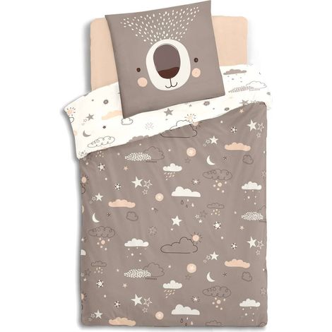 Parure de lit enfant 100% coton réversible OURSON