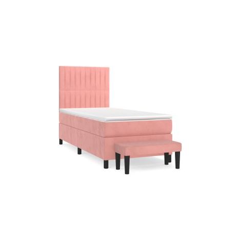 Sommier à lattes de lit avec matelas Rose 90x200 Velours (1/5)