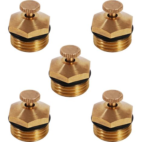 Boquilla atomizadora centrífuga de cobre ajustable, pulverizador agrícola de microchorro para riego de jardines y césped, juego de 5 piezas, DN15 (1/5)