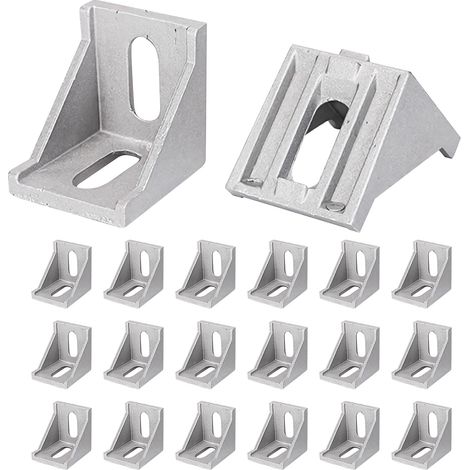 20 Pièces Profile Aluminium 40x40, Connecteur D'angle, Equerre de Fixation Angle Droit Support, pour Fixation et Réparation de Meuble (40-40) (1/5)