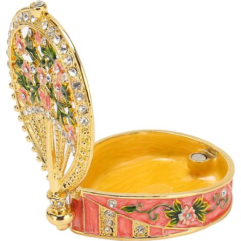 Coffret à bijoux éventail décoratif avec charnière, boîte à trésors élégante pour ranger colliers et bagues, étui cadeau raffiné (1/5)