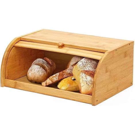 Boîte à pain de style japonais, rangement en bambou, jaune (1/5)