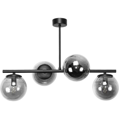 Pendelleuchte, Deckenleuchter, Glaskugelschirme, Graphit E14 LED, Titan Schwarz 14-931