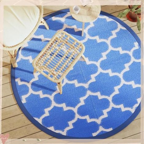 368539 Tapis d'extérieur ARAKIL bleu 160 cm PP (1/5)