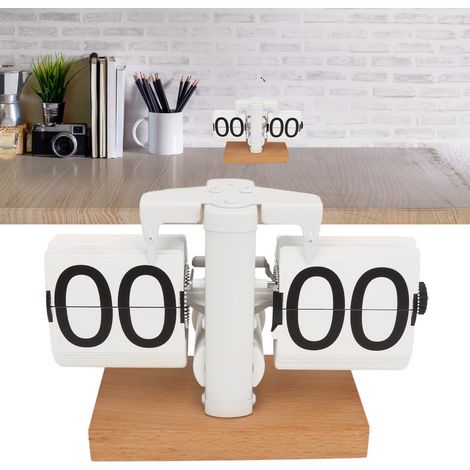 Horloge à affichage automatique minimaliste et créative, objet de décoration rétro pour le bureau du salon, horloge mécanique numérique pour la maison, 24 heures. (1/5)