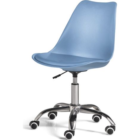 Sedia ufficio in polipropilene con seduta ecopelle base metallo CARLA BLU (1/3)