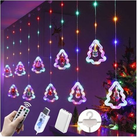 Rideau Lumineux, 300 LED, 3 x 3 m, Secteur, IP44 Étanche, 8 Modes d'Éclairage, Décor Saint-Valentin, Décor Jardin, Terrasse, Extérieur, Balcon, Mariage (1/5)