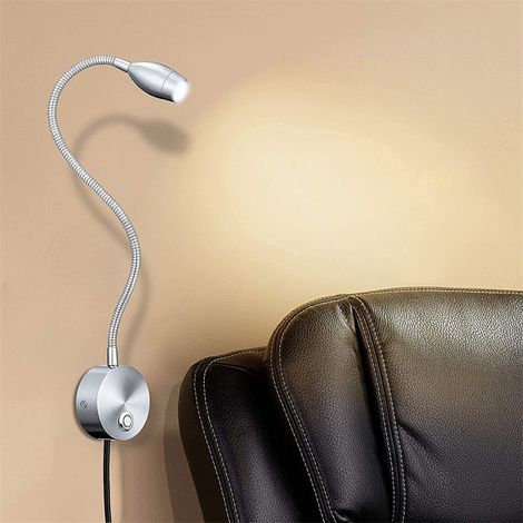 Lampada LED da tavolo con braccio flessibile regolabile per la lettura, illuminazione puntuale e intensità continua – ideale per il letto, la camera o la suite.