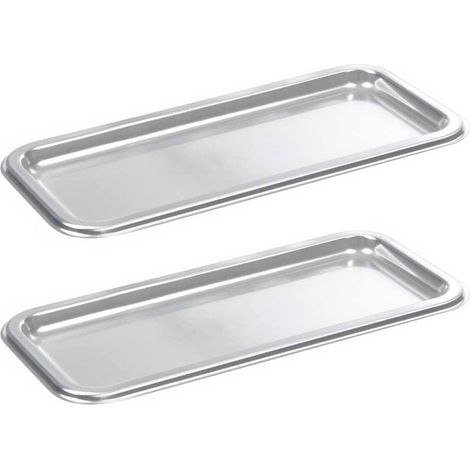 Lot de 2 Plateaux à Cake "Luis" 35cm Argent (1/2)