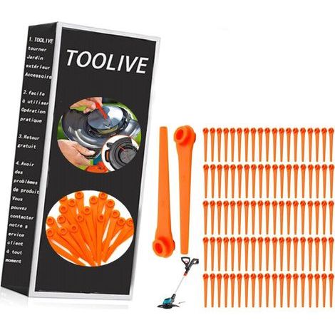 Lot de 100 lames de rechange en plastique pour coupe-bordures – 70mm – Compatible Gardena 9823 9825 9820 9821 – Coupe nette et rapide (1/5)