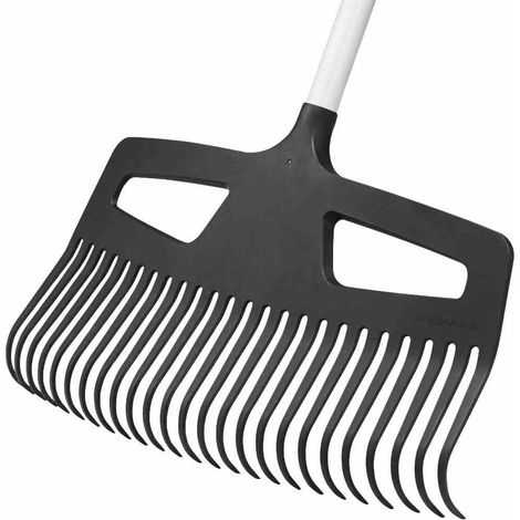 Fiskars Xact Größe L Laubrechen Schwarz und Silber