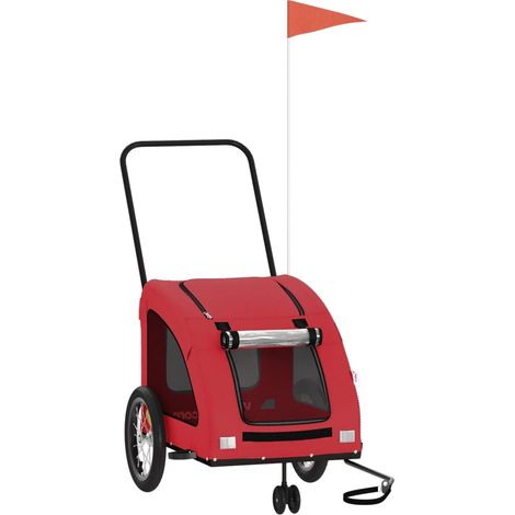 Remorque de vélo pour animaux de compagnie rouge (1/5)