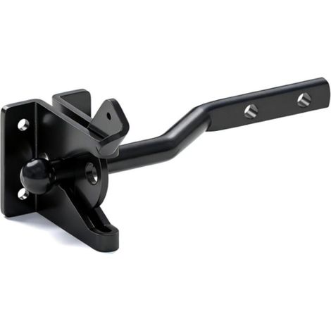 (Noir) Loquet autobloquant, barre de gravité automatique, verrou de porte, verrou de portail de jardin, verrou de clôture en acier inoxydable, verrou de quincaillerie (1/5)