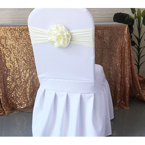 blanc, 5PCS 1335cm Chaise Ceinture Cravate Gaze Noeud Couverture Dos Floral Ceinture Élastique Ceinture Noeud Noeud Banquet Fête De Mariage Événement Restauration Décoration, Champagne (1/5)
