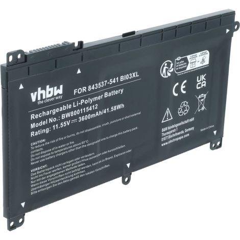 vhbw Akku kompatibel mit HP Stream 14-cb012dx, 14-cb023nl, 14-cb009na, 14-cb011wm, 14-cb029nl, 14-cb032ng Notebook (3600 mAh, 11,55 V, Li-Ion) (1/5)