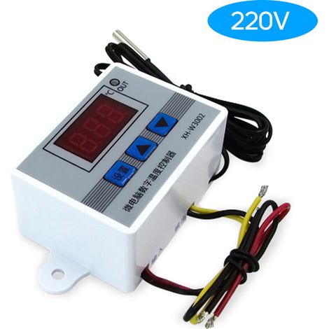 XH-W3002 Régulateur de Température Numérique Microprocesseur à Écran LED avec Sonde Étanche Mini Thermostat Interrupteur