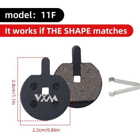 Support semi-métallique 11F Plaquettes de frein à disque pour vélo, plaquettes de frein résistantes à l'usure, plaquettes de frein universelles entièrement métalliques pour vélos électriques pliables (1/5)