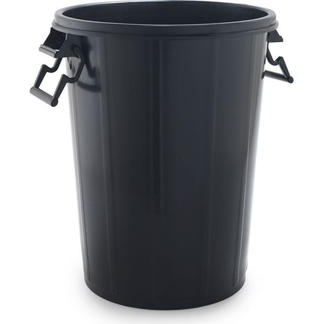 Poubelle Noire 100l Sp Berner Grande Capacité, Robuste, Sans Couvercle - Sp Berner