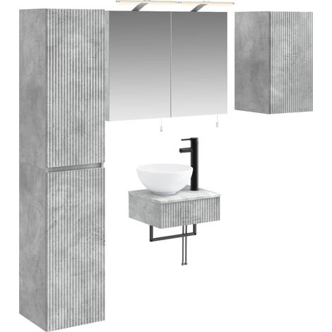 Bathroom Furniture Set 5 pcs Concrete Grey vidaXL (1/5)
