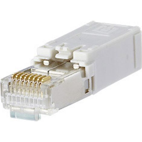 Metz Connect E-DAT Industry RJ45 1401500810-I Stecker, gerade Polzahl Sensoren 8P8C Hellgrau 1 St
