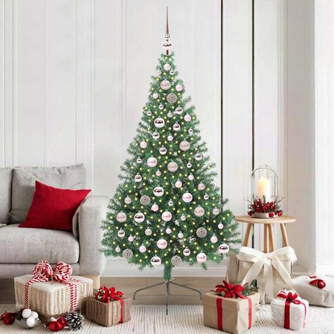 Künstlicher vorbeleuchteter Weihnachtsbaum Grün 180 cm PVC