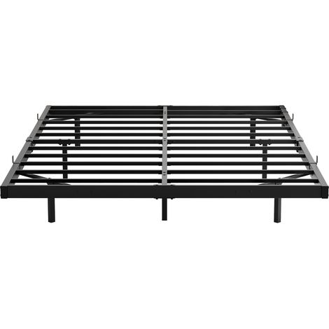 Cama flotante 140 x 200 cm de metal negro con LED y estación de carga (1/5)