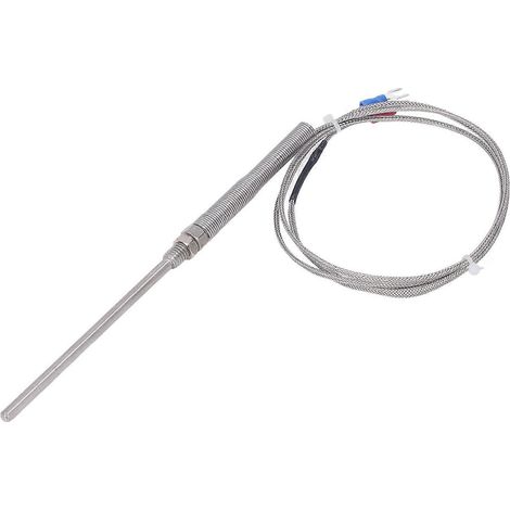 Thermoelement-Sonde Typ K, Temperaturfühler, Messgerät, Edelstahl 304, M8-Gewinde, 3 Meter