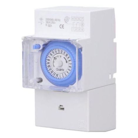 QORVA-AC230V-Minuterie Mécanique Étanche, Horloge Programmable 24h Programmateur pour Chauffe Eau Électrique