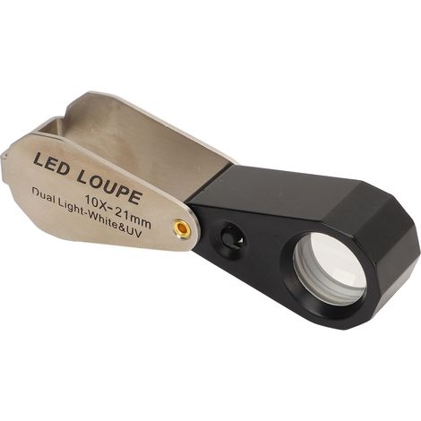 Loupe de bijoutier professionnelle 10X avec lumière LED pour bijoux, plantes, pièces de monnaie et montres (1/5)